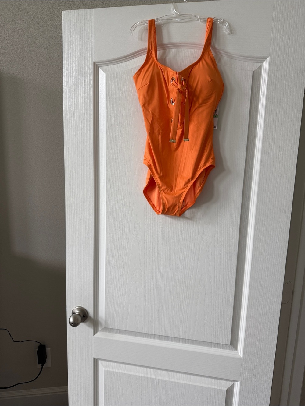 MICHAEL Michael Kors Orange Lace-Up One-Piece Swimsuit